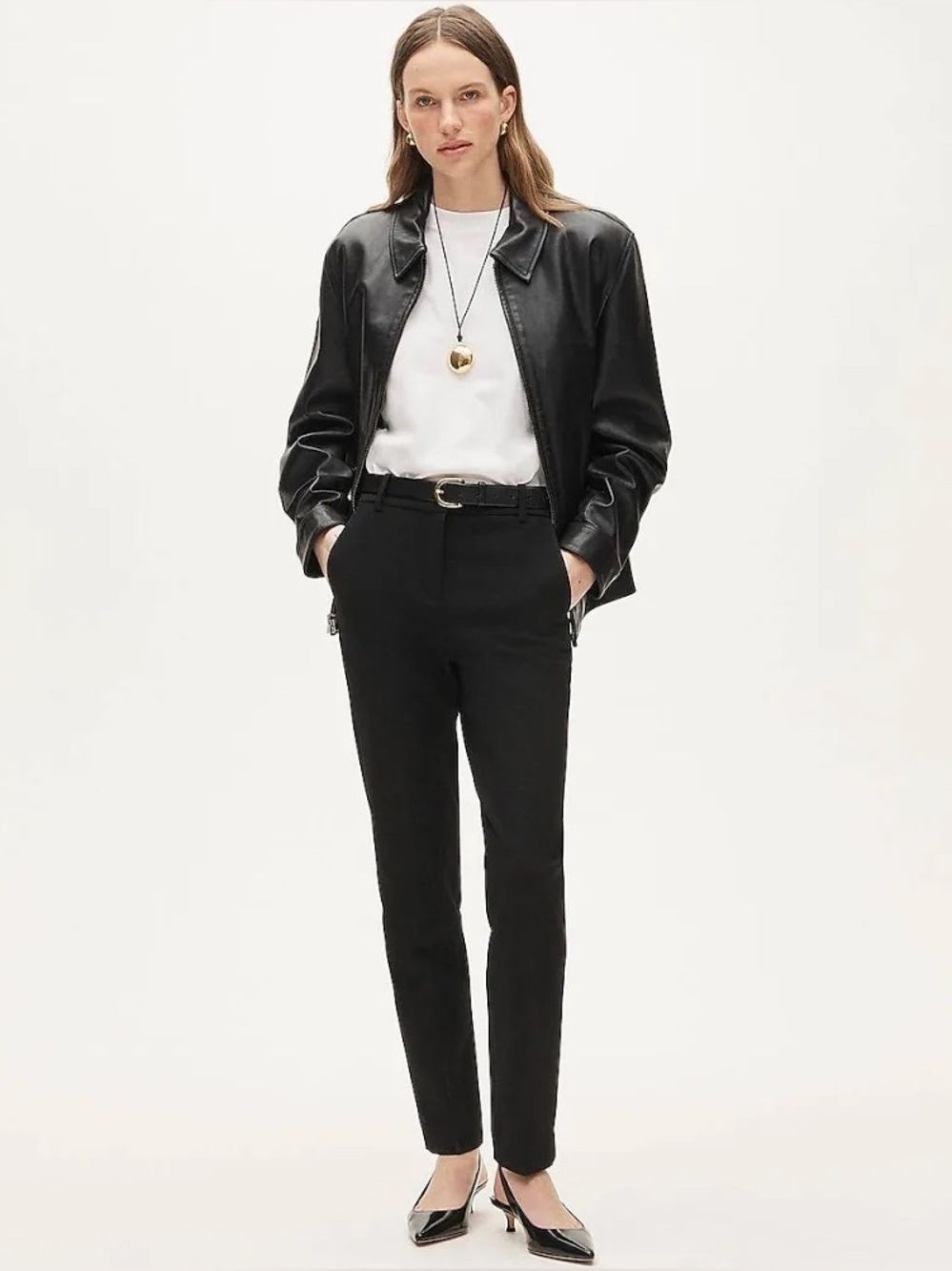 J. Crew Carreman Black Ankle Zip Trouser size 12 NWOT Minimalist Career